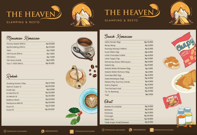 harga menu the heaven glamping & resto harga menu the heaven glamping & resto